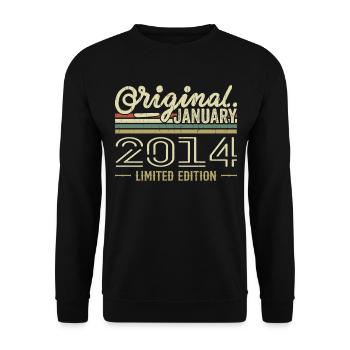 Janvier 2014 anniversaire Janvier 2014 cadeau 2014 - Sweat-shirt Unisexe - noir - Devant - Alina (178cm) & Michal (187cm)