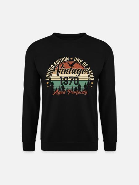 Jahrgang 1970er Retro 1970er Jahre Geburtstagsgeschenk - Unisex Pullover - Schwarz