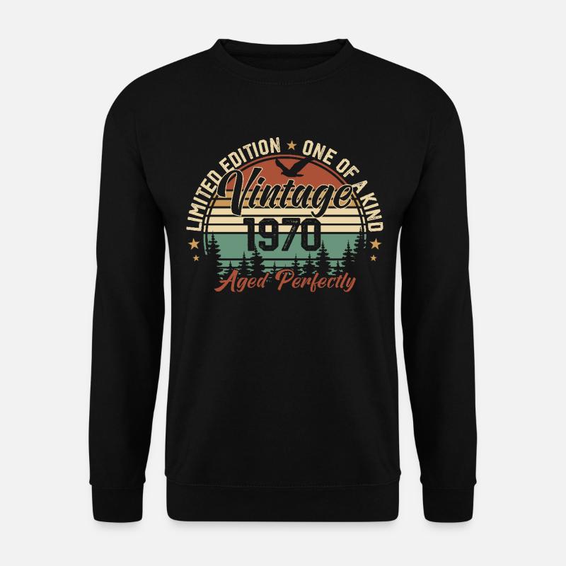 Jahrgang 1970er Retro 1970er Jahre Geburtstagsgeschenk - Unisex Pullover - Schwarz