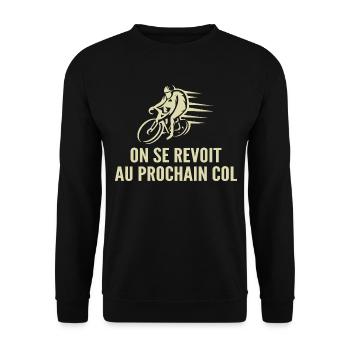 Humor Radfahren Radfahren und Berg - Unisex Pullover - Schwarz - Vorne - Alina (178cm) & Michal (187cm)