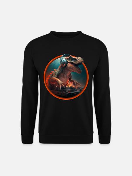 Dino DJ Musiker Kinder Party Geschenk Shirt - Unisex Pullover - Schwarz