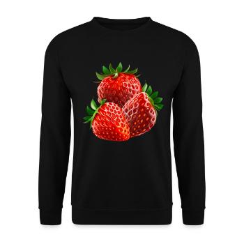Strawberry Strawberries - Unisex Sweatshirt - black - Front - Alina (178cm) & Michal (187cm)