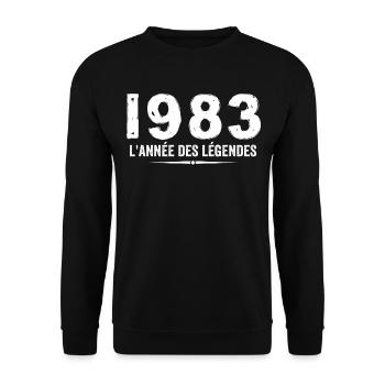 1983 Year of the Legends - 1983 Anniversary Gift - Unisex Sweatshirt - black - Front - Alina (178cm) & Michal (187cm)