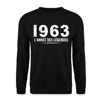 1963 Year of the Legends - 1963 Anniversary Gift - Unisex Sweatshirt - black - Front - Alina (178cm) & Michal (187cm)
