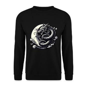 Silhouette de dragon mystique - Sweat-shirt Unisexe - noir - Devant - Alina (178cm) & Michal (187cm)