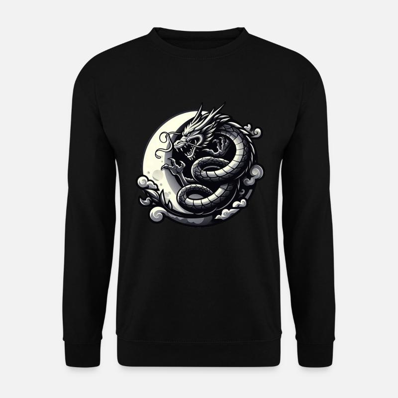 Mystische Drachen-Silhouette - Unisex Pullover - Schwarz