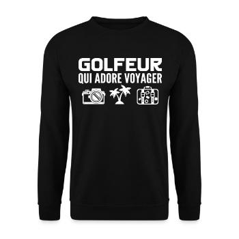 Voyageurs & Golfeurs : Passion & Découverte - Sweat-shirt Unisexe - noir - Devant - Alina (178cm) & Michal (187cm)