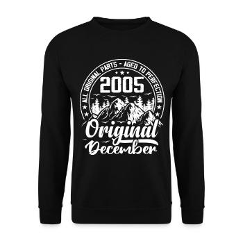 décembre 2005 Original 19 Ans Cadeau Anniversaire - Sweat-shirt Unisexe - noir - Devant - Alina (178cm) & Michal (187cm)