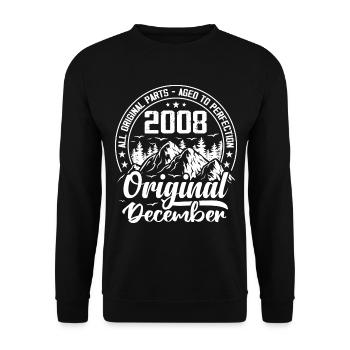 décembre 2008 Original 16 Ans Cadeau Anniversaire - Sweat-shirt Unisexe - noir - Devant - Alina (178cm) & Michal (187cm)