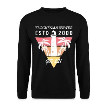 Mallorca Trockenmauerweg GR 221 wandern Geschenk - Unisex Pullover - Schwarz - Vorne - Alina (178cm) & Michal (187cm)