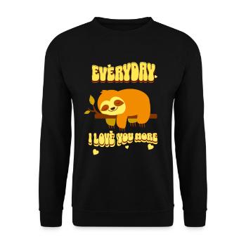 JEDEN TAG LIEBE ICH DICH MEHR. - Unisex Pullover - Schwarz - Vorne - Alina (178cm) & Michal (187cm)