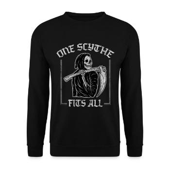 One Scythe Fits All - Unisex Sweatshirt - black - Front - Alina (178cm) & Michal (187cm)
