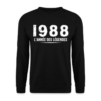 1988 Year of the Legends - 1988 Anniversary Gift - Unisex Sweatshirt - black - Front - Alina (178cm) & Michal (187cm)
