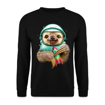 SPACESLOTH - Unisex Pullover - Schwarz - Vorne - Alina (178cm) & Michal (187cm)