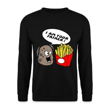 Star Kartoffel Pommes Frites Wars Vater Geschenk - Unisex Pullover - Schwarz - Vorne - Alina (178cm) & Michal (187cm)