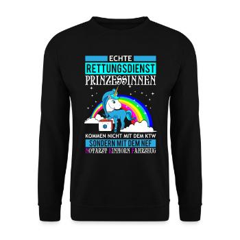 Cadeau de sauvetage princesse Licorne - Sweat-shirt Unisexe - noir - Devant - Alina (178cm) & Michal (187cm)