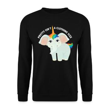 Pretty Isn't A Clothing Size - Elephant Unicorn - Unisex Pullover - Schwarz - Vorne - Alina (178cm) & Michal (187cm)