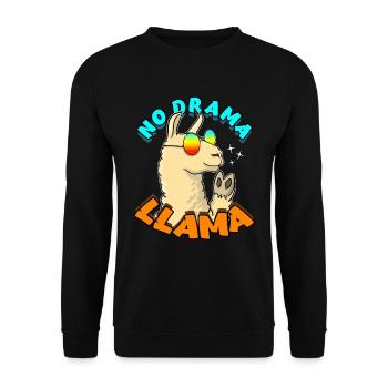 No Drama LLama Lama Ideee de cadeau Renard - Sweat-shirt Unisexe - noir - Devant - Alina (178cm) & Michal (187cm)