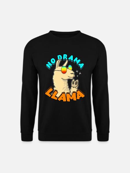 No Drama LLama Lama Geschenkidee Spruch - Unisex Pullover - Schwarz