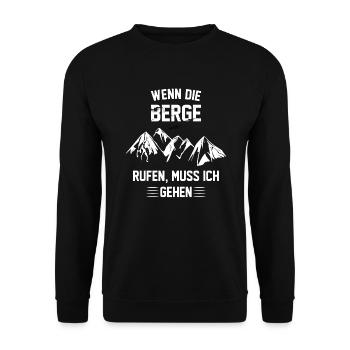 Berge Wandern Wanderer Natur Geschenk - Unisex Pullover - Schwarz - Vorne - Alina (178cm) & Michal (187cm)
