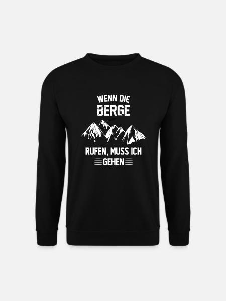 Berge Wandern Wanderer Natur Geschenk - Unisex Pullover - Schwarz