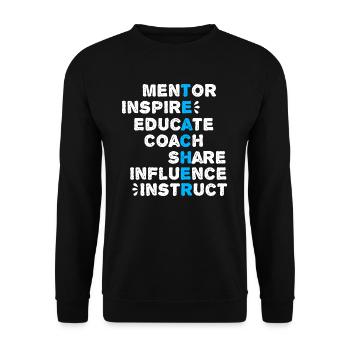 Englisch Lehrer Lehrerin Beruf Spruch Geschenk - Unisex Pullover - Schwarz - Vorne - Alina (178cm) & Michal (187cm)
