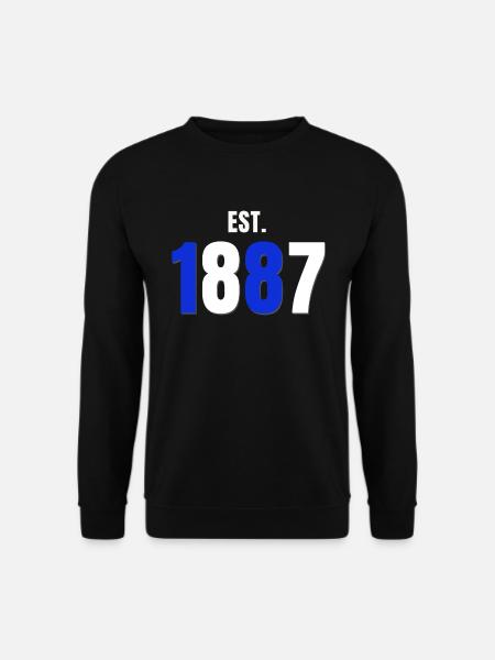 Est. 1887 Blau Weiss Fußball Club (Geschenkidee) - Unisex Pullover - Schwarz