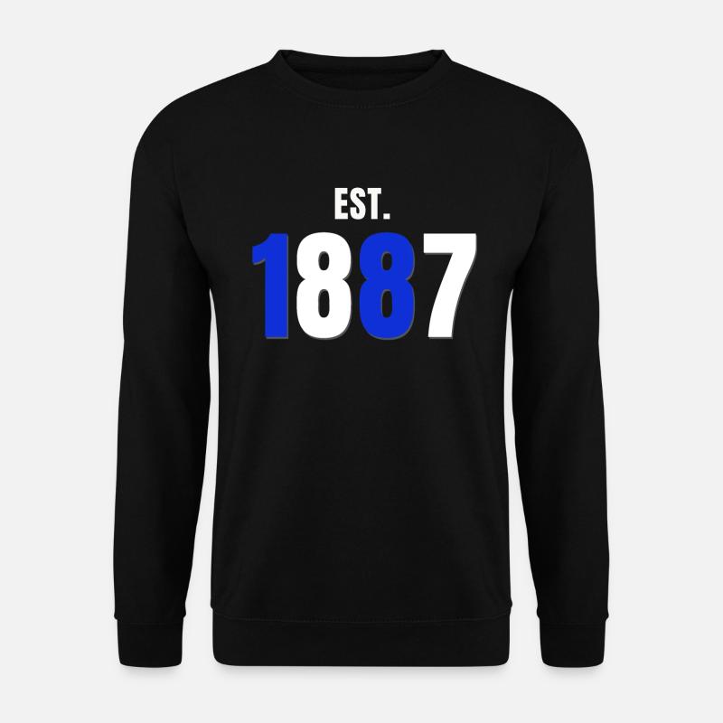 Est. 1887 Blau Weiss Fußball Club (Geschenkidee) - Unisex Pullover - Schwarz