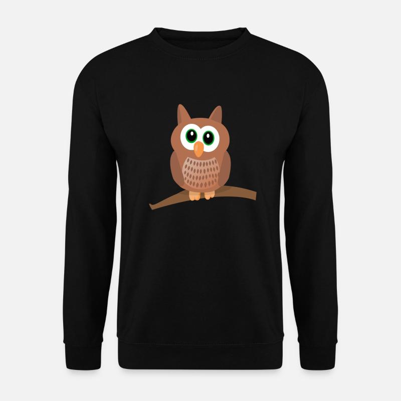 Eule Uhu süß - Unisex Pullover - Schwarz