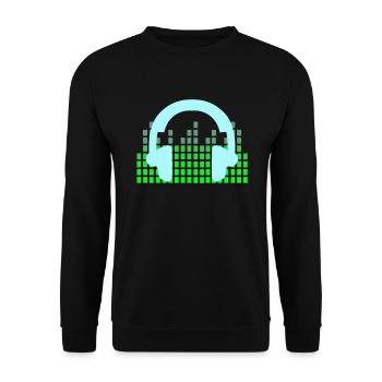 DJ Music Disco Headphones - Unisex Sweatshirt - black - Front - Alina (178cm) & Michal (187cm)
