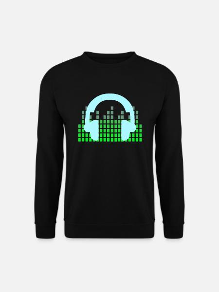 DJ Musik Disco Kopfhörer - Unisex Pullover - Schwarz