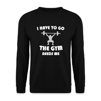 Gym gym sport musculation - Sweat-shirt Unisexe - noir - Devant - Alina (178cm) & Michal (187cm)