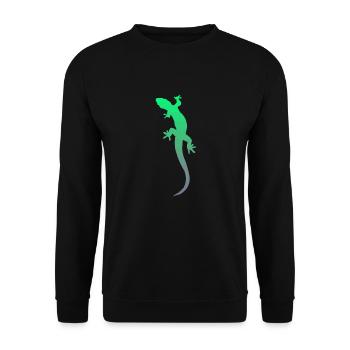 Gecko Salamander Lizard - Unisex Sweatshirt - black - Front - Alina (178cm) & Michal (187cm)