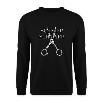 Friseur - Unisex Pullover - Schwarz - Vorne - Alina (178cm) & Michal (187cm)