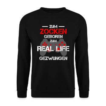 Pour jouer né sort Gamer - Sweat-shirt Unisexe - noir - Devant - Alina (178cm) & Michal (187cm)