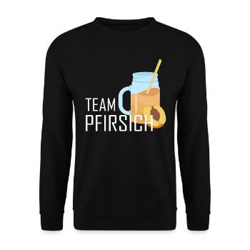 Eistee Pfirsich Sommer - Unisex Pullover - Schwarz - Vorne - Alina (178cm) & Michal (187cm)