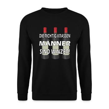 Winzer Wein Weinherstellung - Unisex Pullover - Schwarz - Vorne - Alina (178cm) & Michal (187cm)