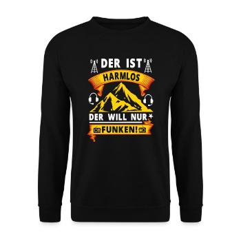 Funkamateur Funken Funker Hobby Amateurfunker - Unisex Pullover - Schwarz - Vorne - Alina (178cm) & Michal (187cm)