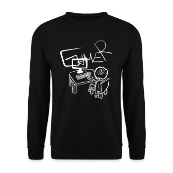 Laptop Pc - Unisex Sweatshirt - black - Front - Alina (178cm) & Michal (187cm)