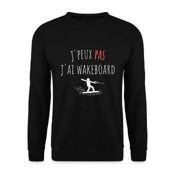 j'peux pas j'ai wakeboard cadeau anniversaire - Sweat-shirt Unisexe - noir - Devant - Alina (178cm) & Michal (187cm)
