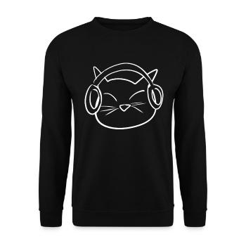 Katze Musik - Unisex Pullover - Schwarz - Vorne - Alina (178cm) & Michal (187cm)