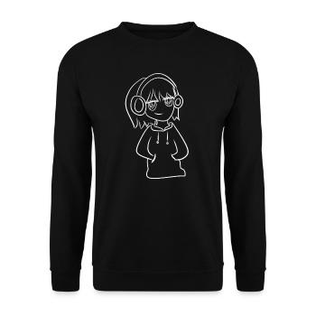 manga filles - Sweat-shirt Unisexe - noir - Devant - Alina (178cm) & Michal (187cm)
