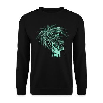 Manga Junge - Unisex Pullover - Schwarz - Vorne - Alina (178cm) & Michal (187cm)