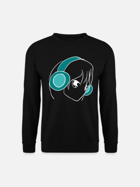 music manga headphones - Unisex Sweatshirt - black