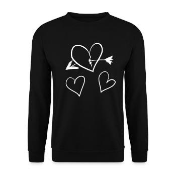 herz herzen - Unisex Pullover - Schwarz - Vorne - Alina (178cm) & Michal (187cm)