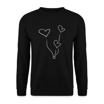 cœur coeur - Sweat-shirt Unisexe - noir - Devant - Alina (178cm) & Michal (187cm)