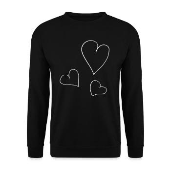herz herzen - Unisex Pullover - Schwarz - Vorne - Alina (178cm) & Michal (187cm)