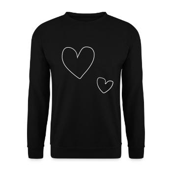 heart big - Unisex Sweatshirt - black - Front - Alina (178cm) & Michal (187cm)