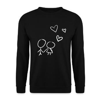 amoureux du cœur chers cœurs Saint-Valentin - Sweat-shirt Unisexe - noir - Devant - Alina (178cm) & Michal (187cm)