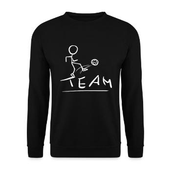 team football sports team athletes ball - Unisex Sweatshirt - black - Front - Alina (178cm) & Michal (187cm)